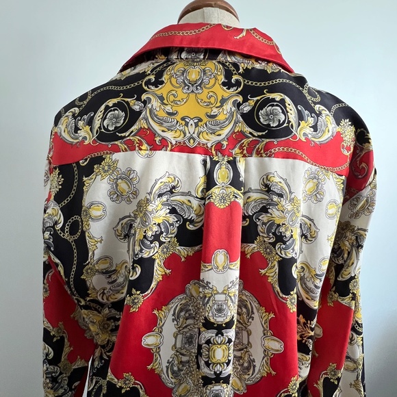 Zara - Coral Woman Chain Print Blouse - Picture 7 of 10